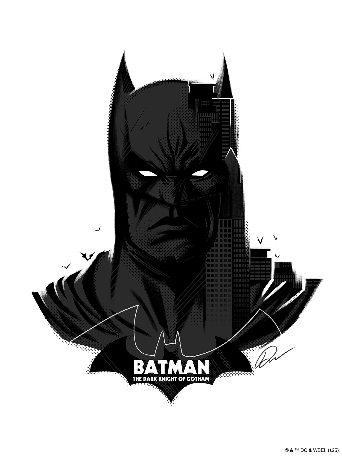 Doaly “Batman: The Dark Knight of Gotham” Resin Statue + Print Bundle