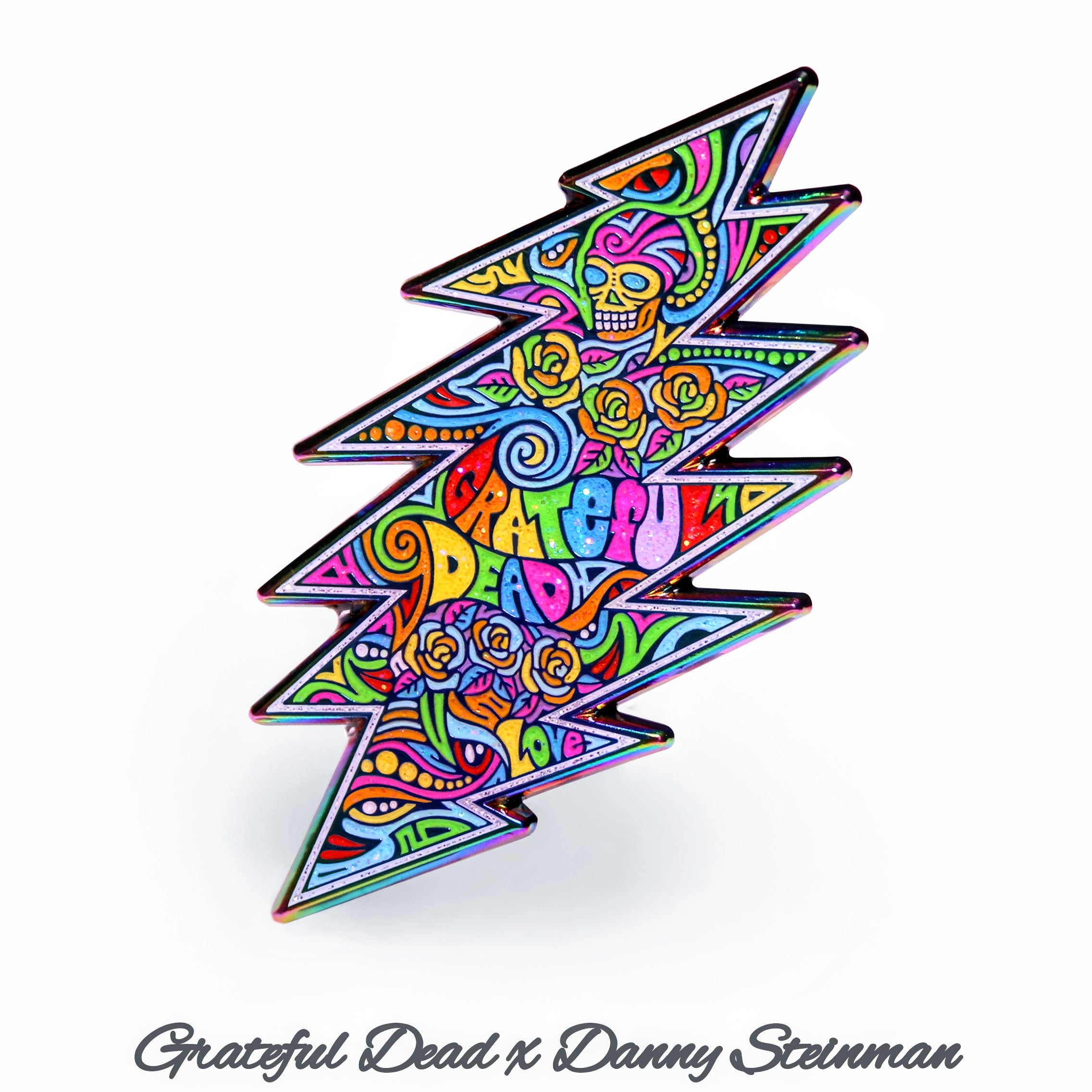 Danny Steinman "Grateful Dead 13-Point Bolt Enamel Pin" Double Rainbow