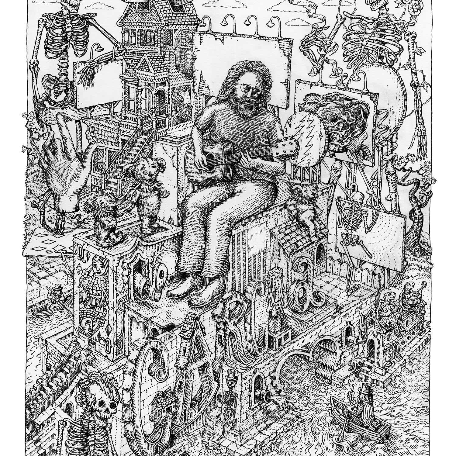 David Welker "Ramble On Rose" Line Art Variant