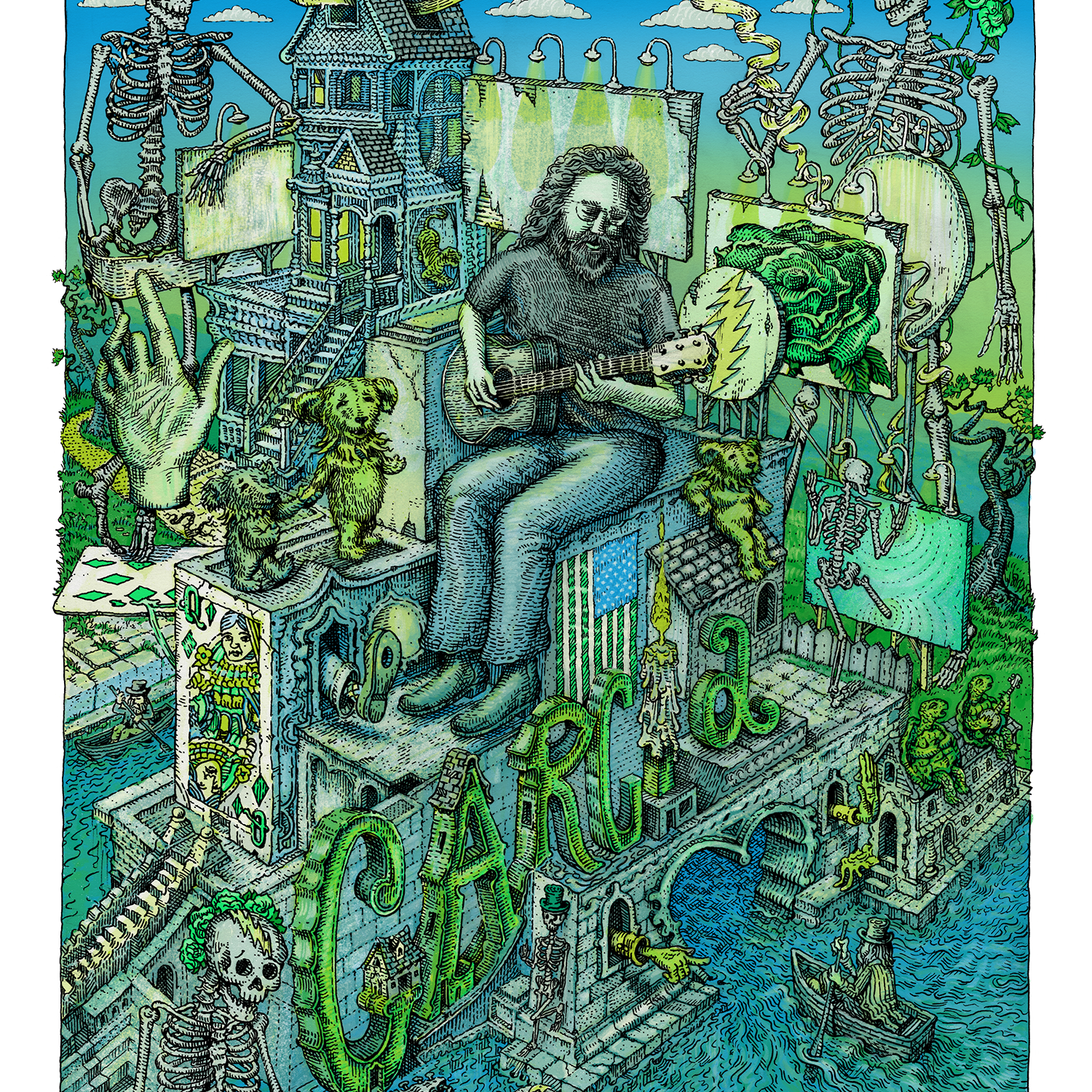 David Welker "Ramble On Rose" Turquoise Variant