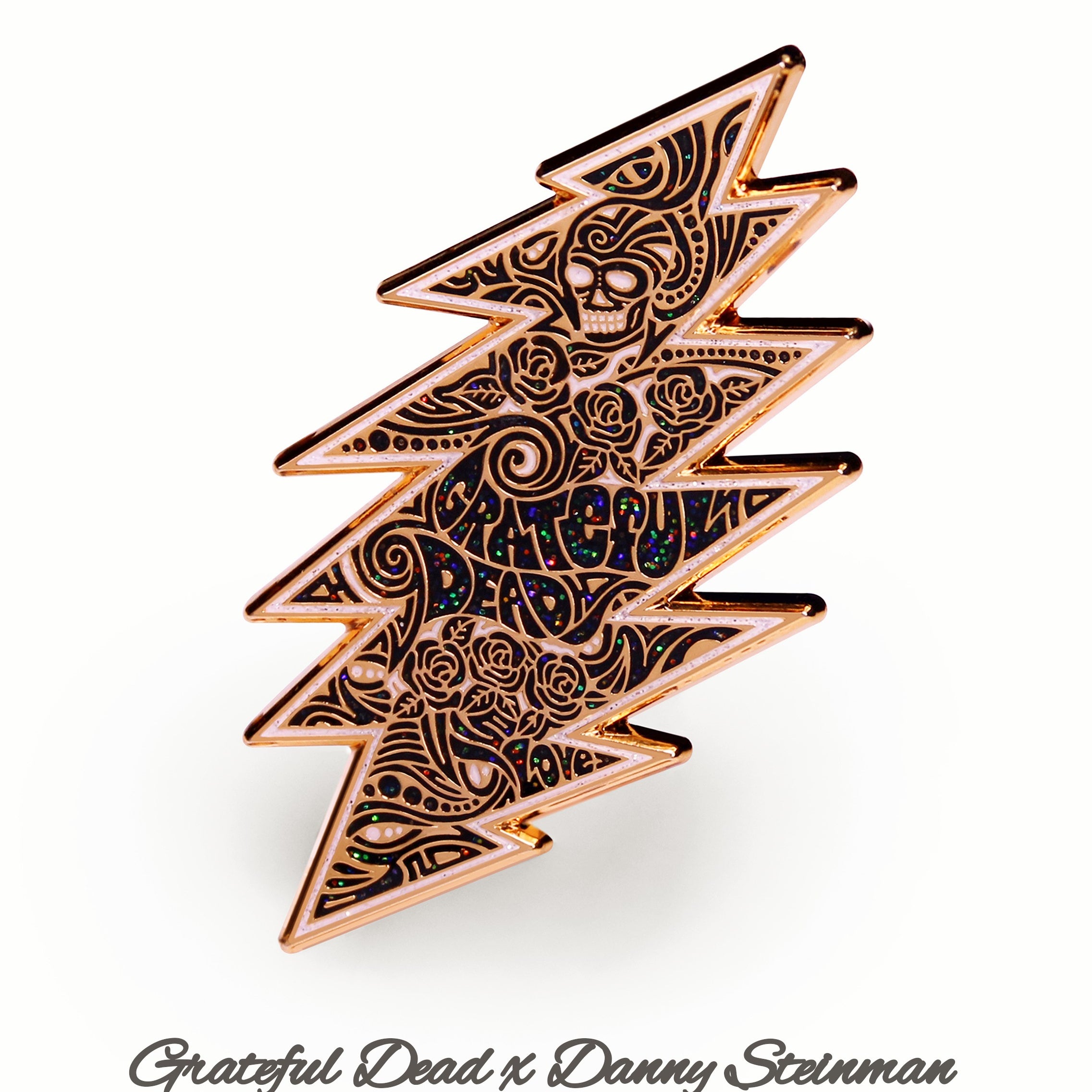 Danny Steinman "Grateful Dead 13-Point Bolt Enamel Pin" Gold Deep Space