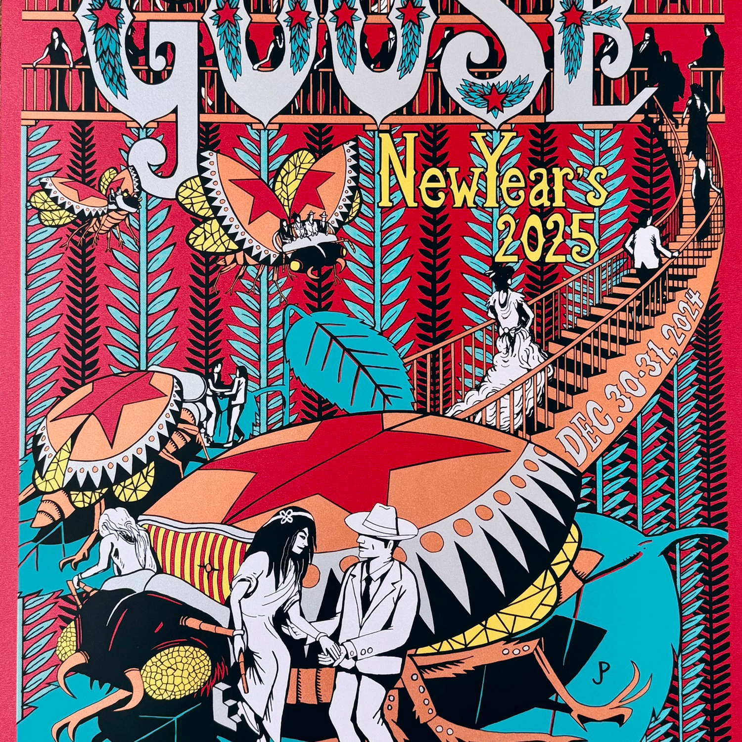 Jim Pollock "GOOSE @ Moody Center 12/30 - 12/31" Metallic Red Shimmer Variant