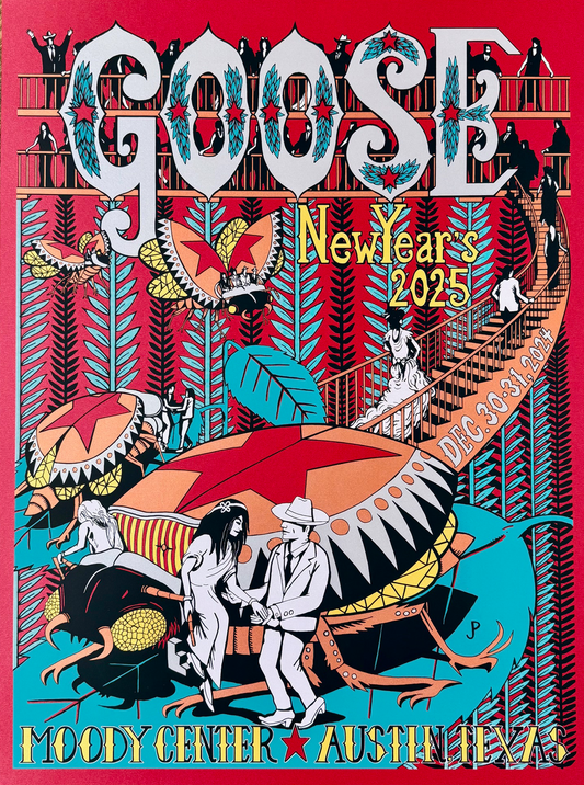 Jim Pollock "GOOSE @ Moody Center 12/30 - 12/31" Metallic Red Shimmer Variant