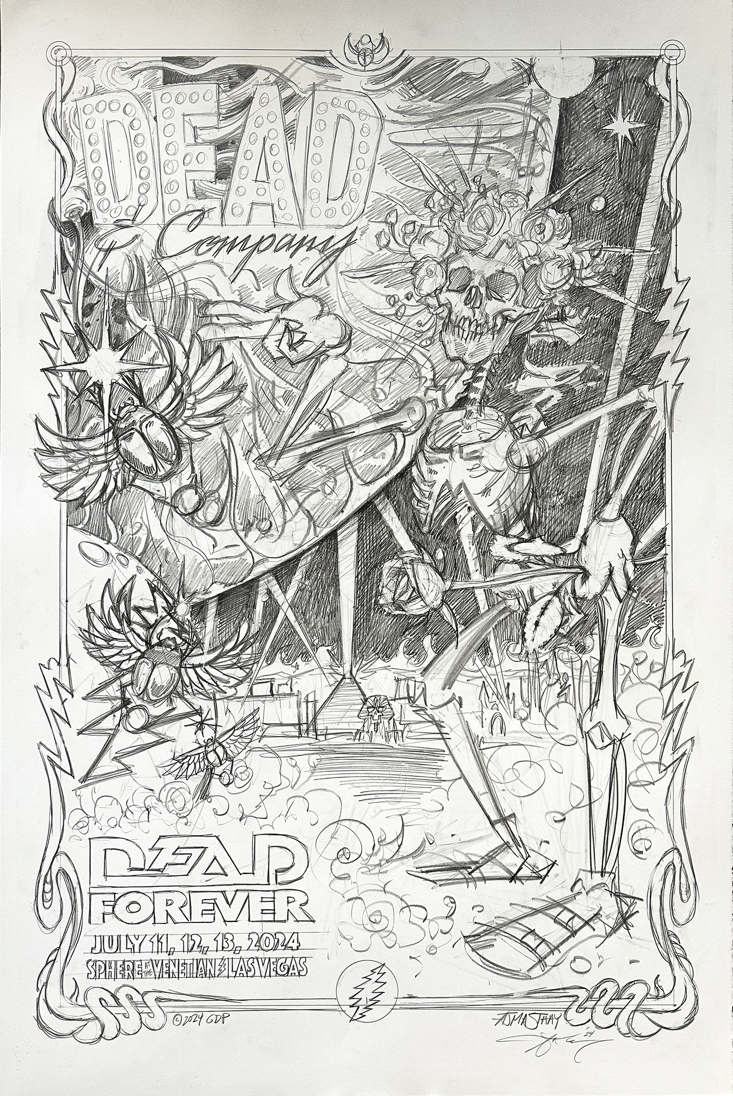 AJ Masthay "Dead & Co. Sphere Weekend 8" Graphite OG