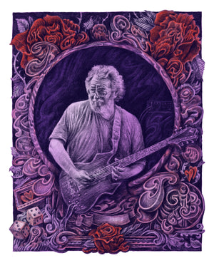 David Welker "Jerry Garcia" Acrylic Panel Print