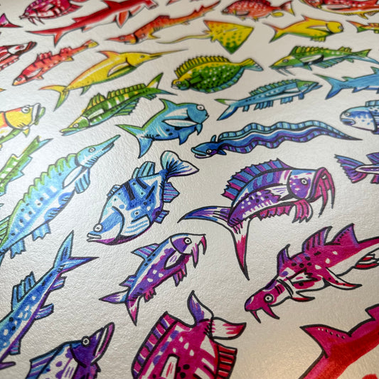 Jim Pollock "Fish Rainbow" Metallic Paper Variant