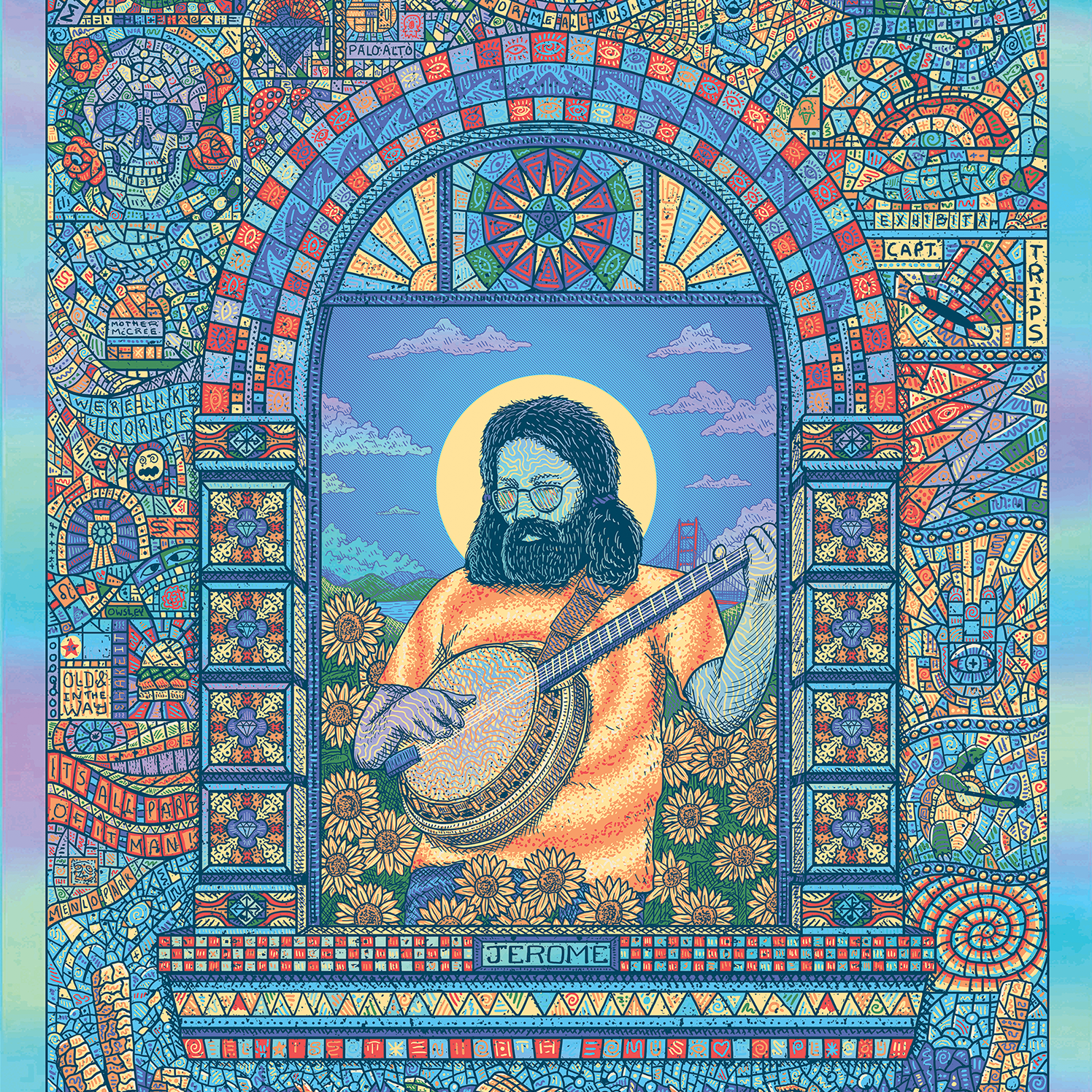 Owen Murphy "Jerry Garcia" Rainbow Mirror Variant Navy Keyline