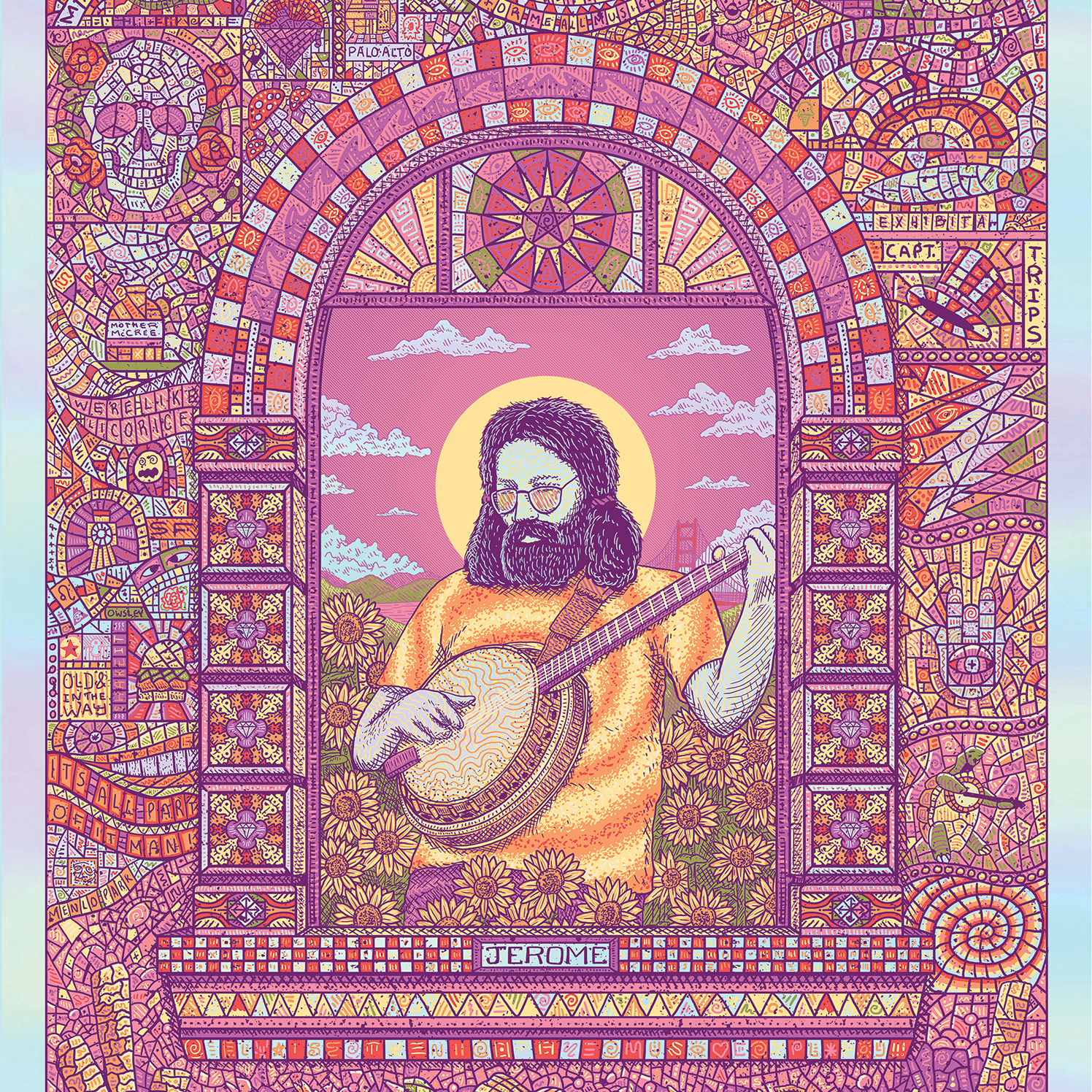 Owen Murphy "Jerry Garcia" Pink Variant White Rainbow Foil