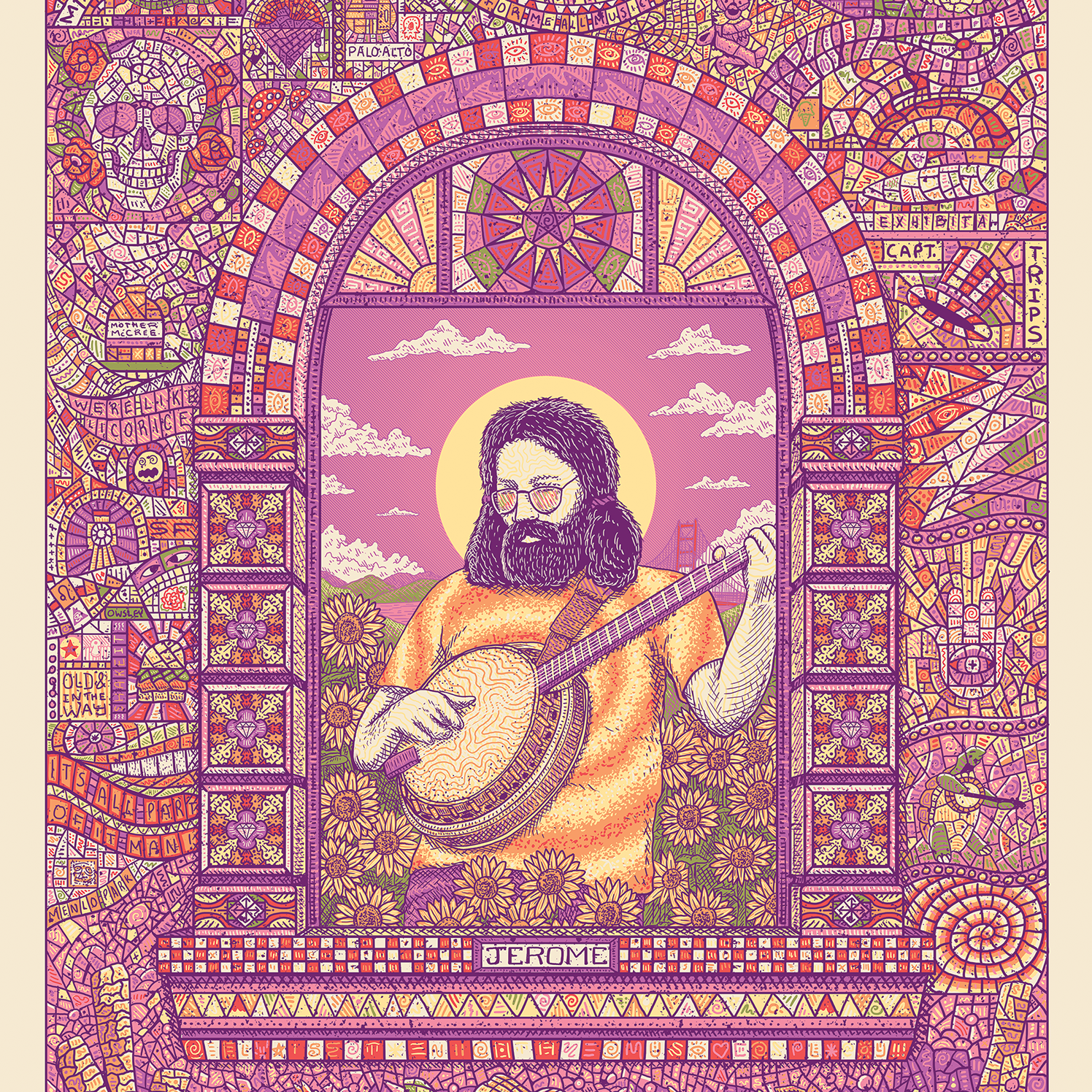 Owen Murphy "Jerry Garcia" Pink Variant White Wash