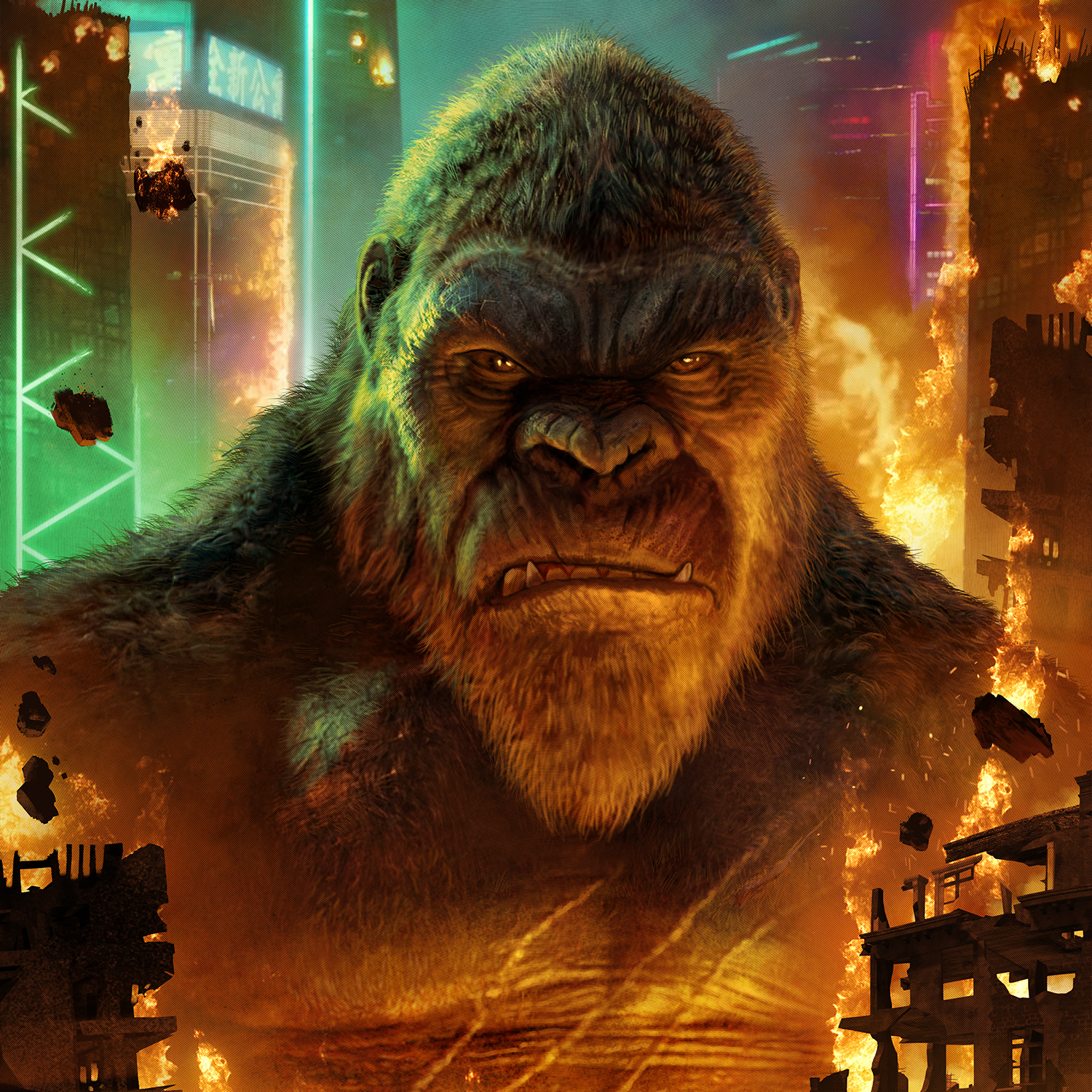 Pablo Olivera "Godzilla vs. Kong" Acrylic Panel Print (KONG)