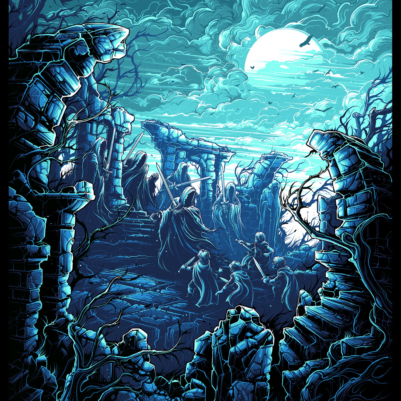 Dan Mumford "LOTR: Trilogy" Acrylic Panel Print - SET