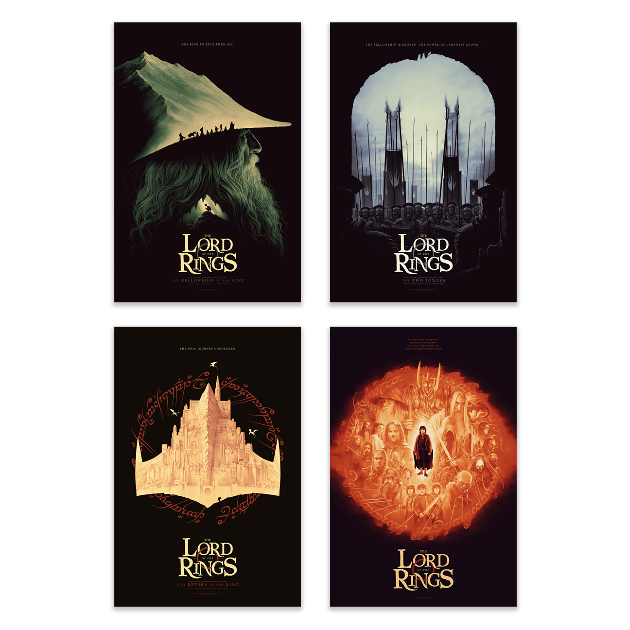 Phantom City Creative "The Lord of the Rings" Acrylic Panel Print - SET