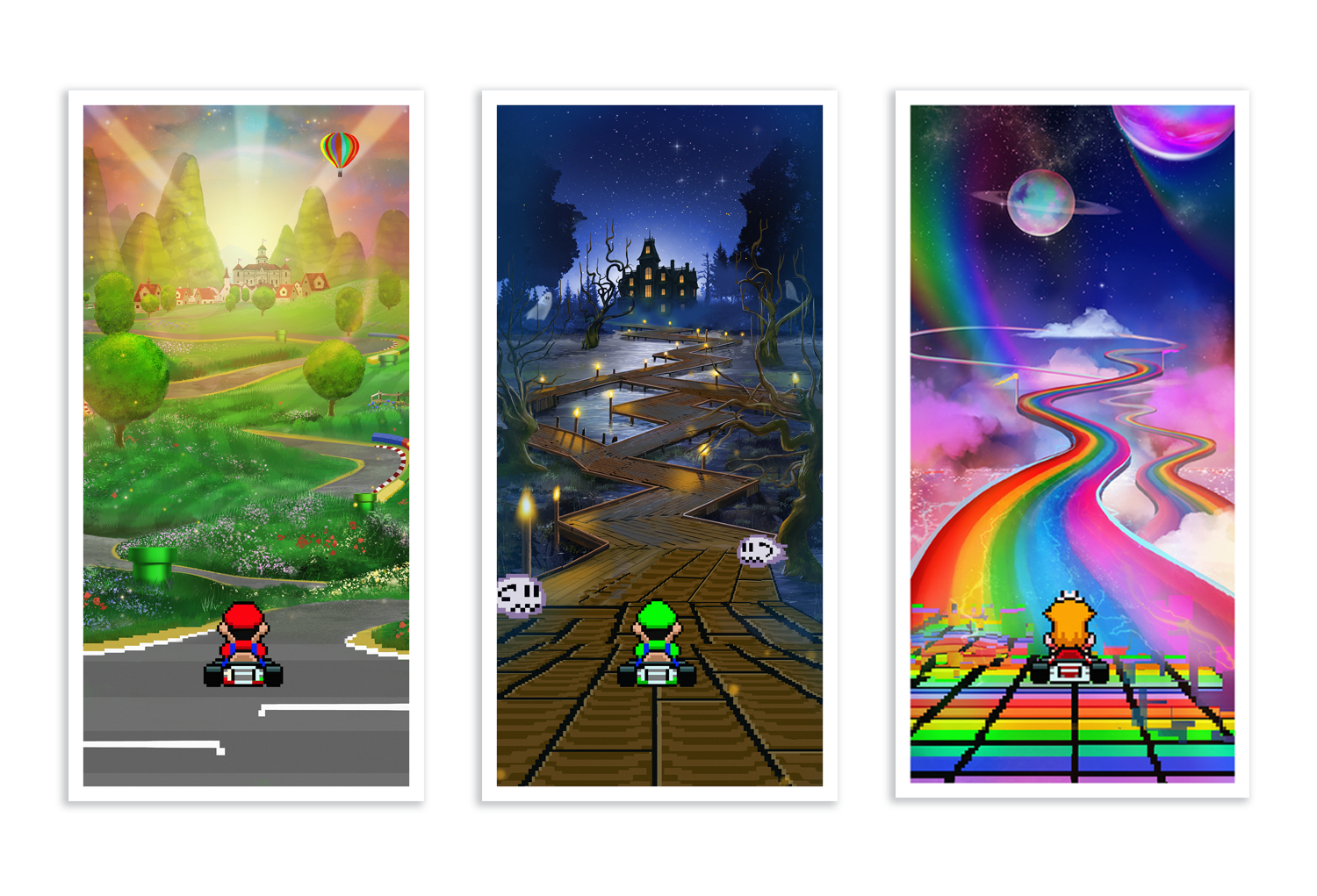 Andy Fairhurst "Mario Perspective" Acrylic Panel Print (SET)