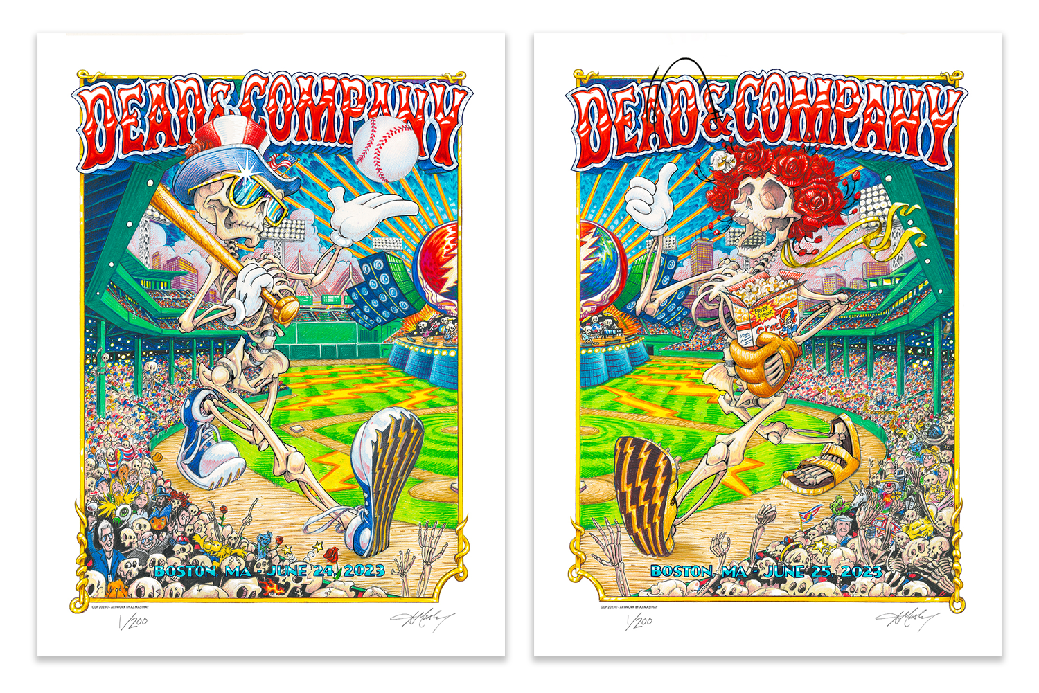 AJ Masthay "Dead & Company - Fenway Night #1 & #2" SET