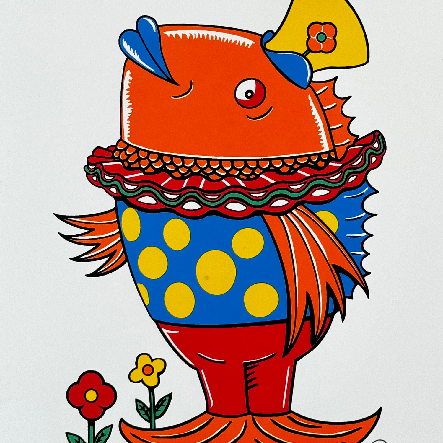 Jim Pollock "Clown Fish" Orange - Screen Print