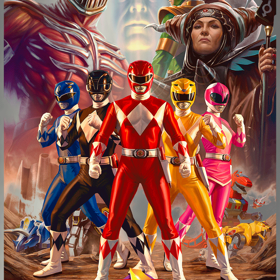 Carlos Dattoli "Mighty Morphin Power Rangers" Aluminum Print