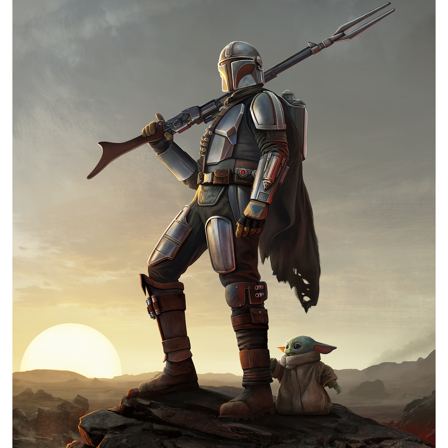 Pablo Olivera "Where the Way Leads (The Mandalorian & Grogu)" Art Print