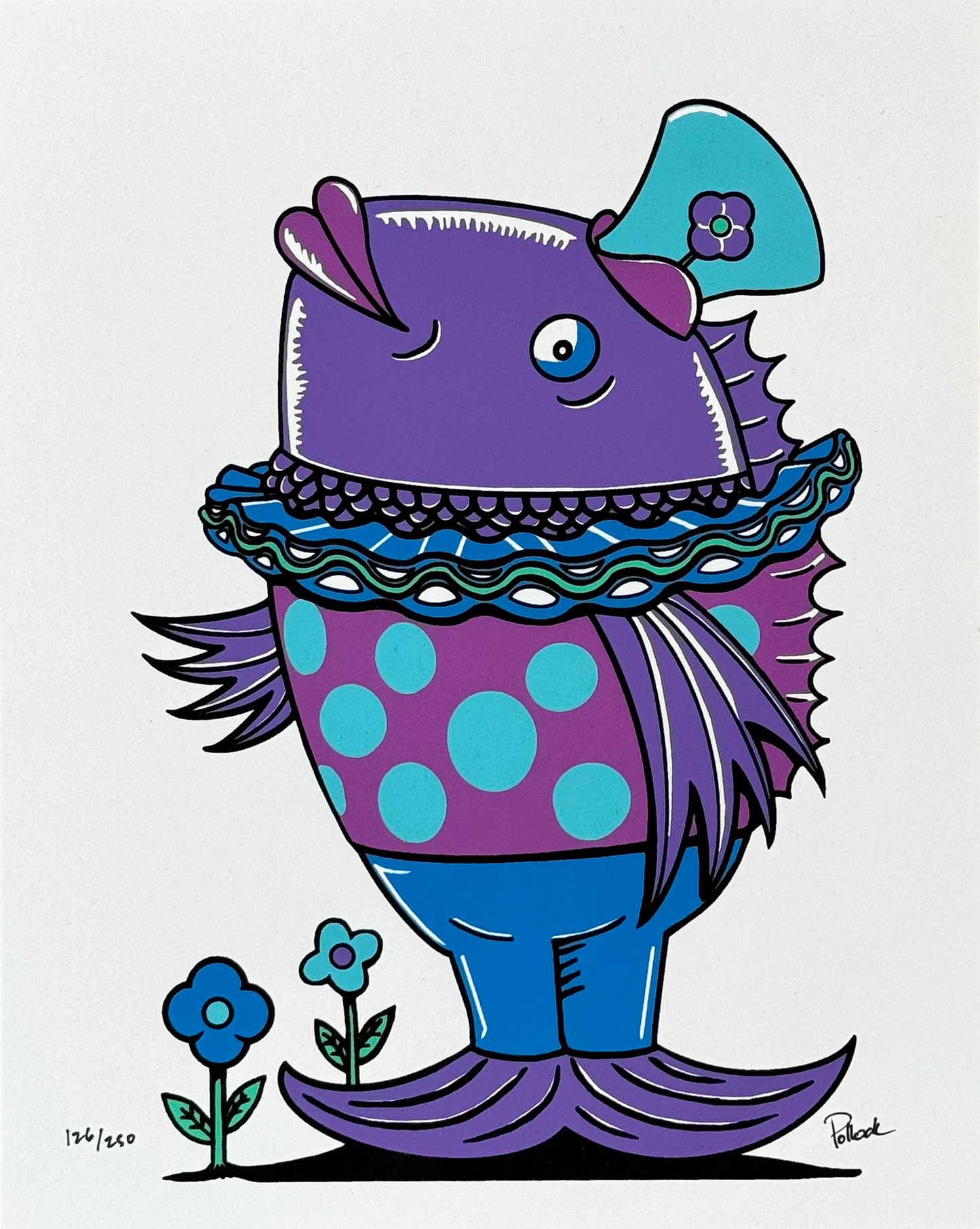 Jim Pollock "Clown Fish" Purple - Screen Print