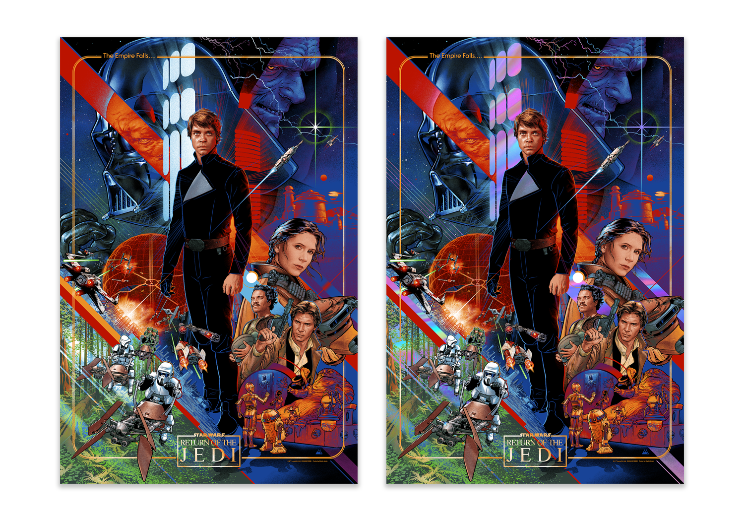 Martin Ansin "Return of the Jedi (The Empire Falls)" Screen Print SET