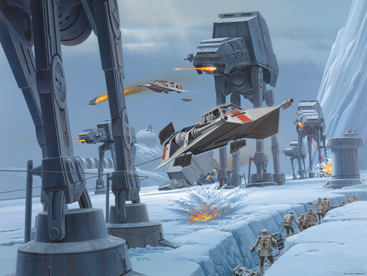 Ralph McQuarrie "AT-AT Attacks" Acrylic Panel Print
