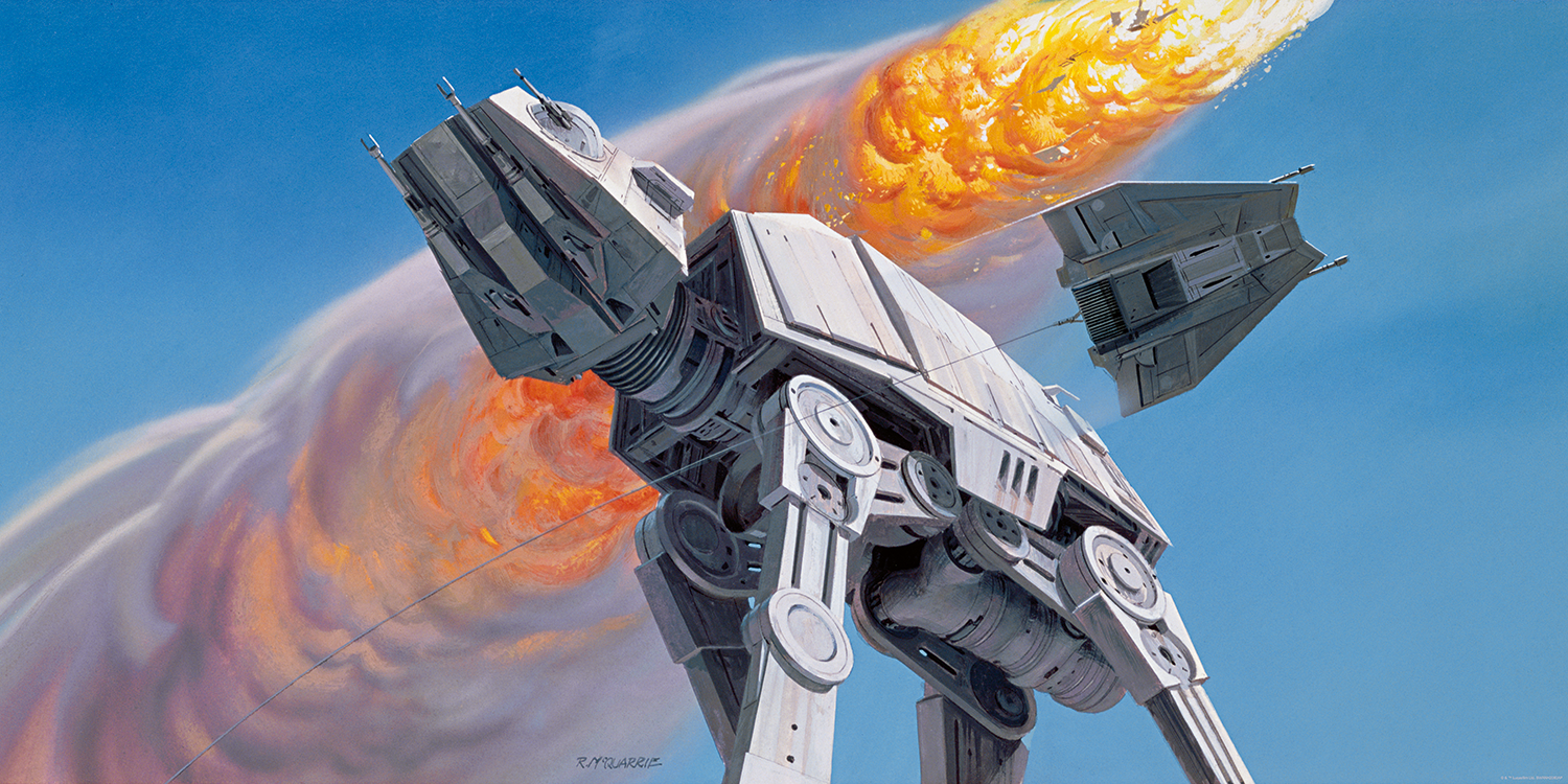 Ralph McQuarrie "Imperial Walker and Snowspeeder" Acrylic Panel Print