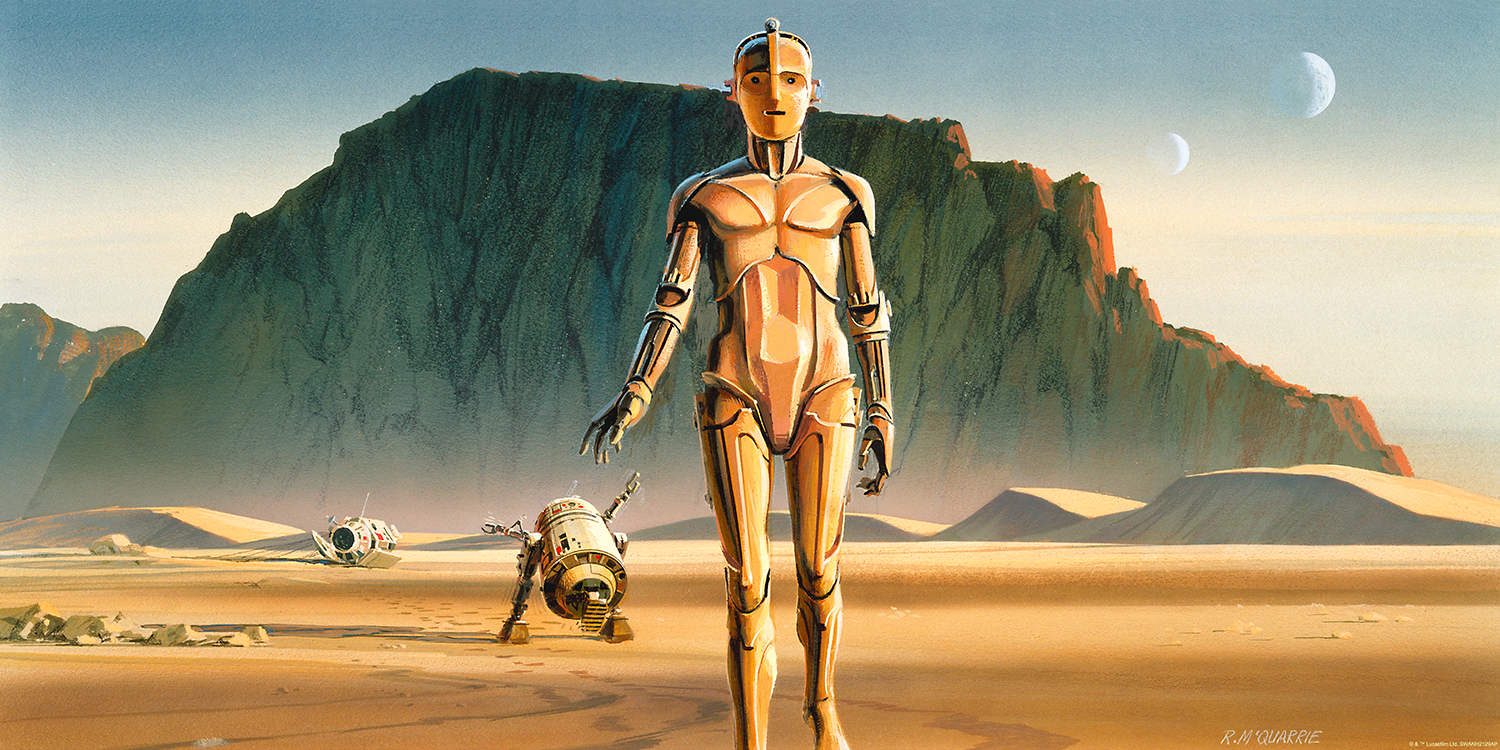 Ralph McQuarrie "Two Droids" Acrylic Panel Print