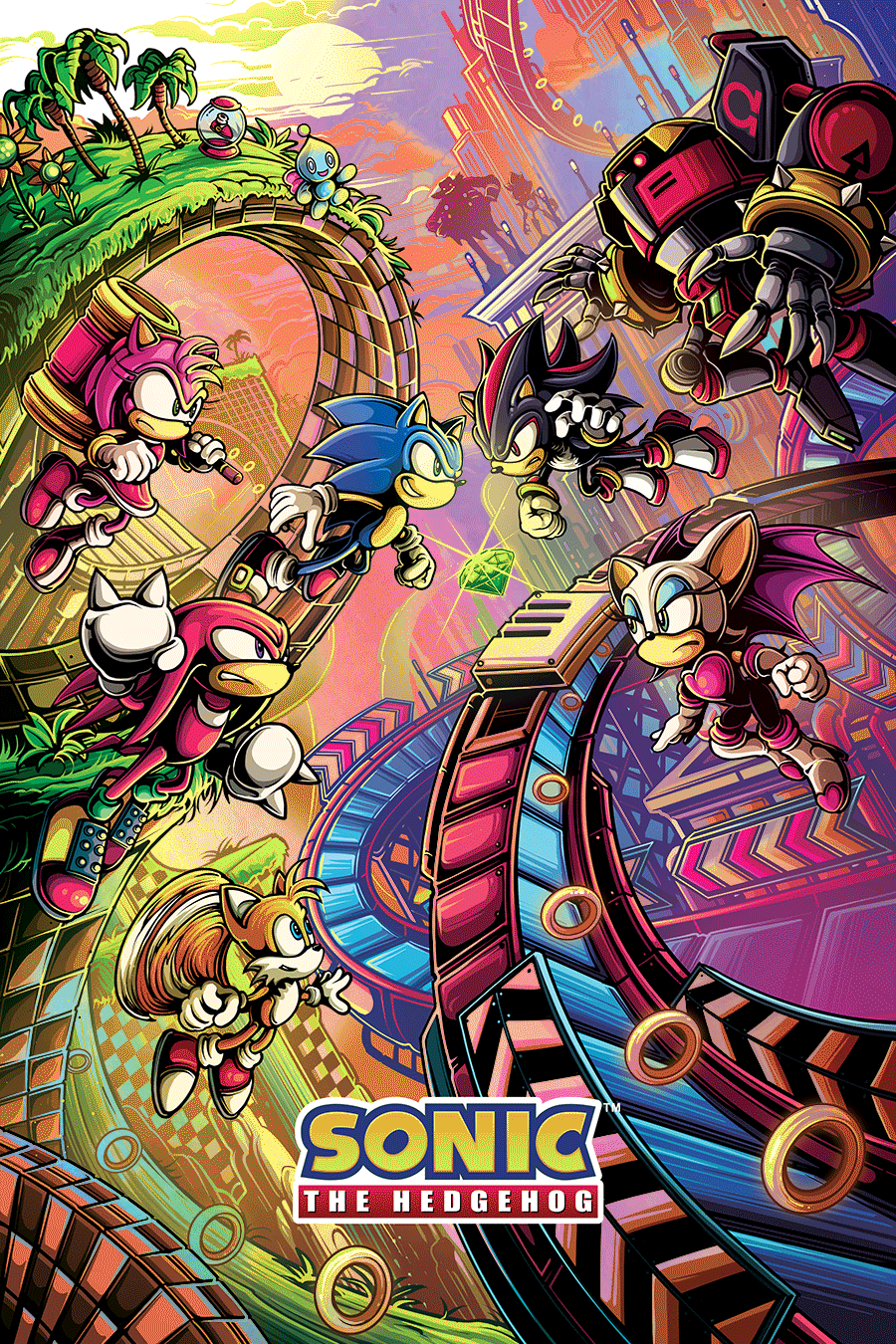Dan Mumford "Sonic the Hedgehog" Rainbow Foil Variant