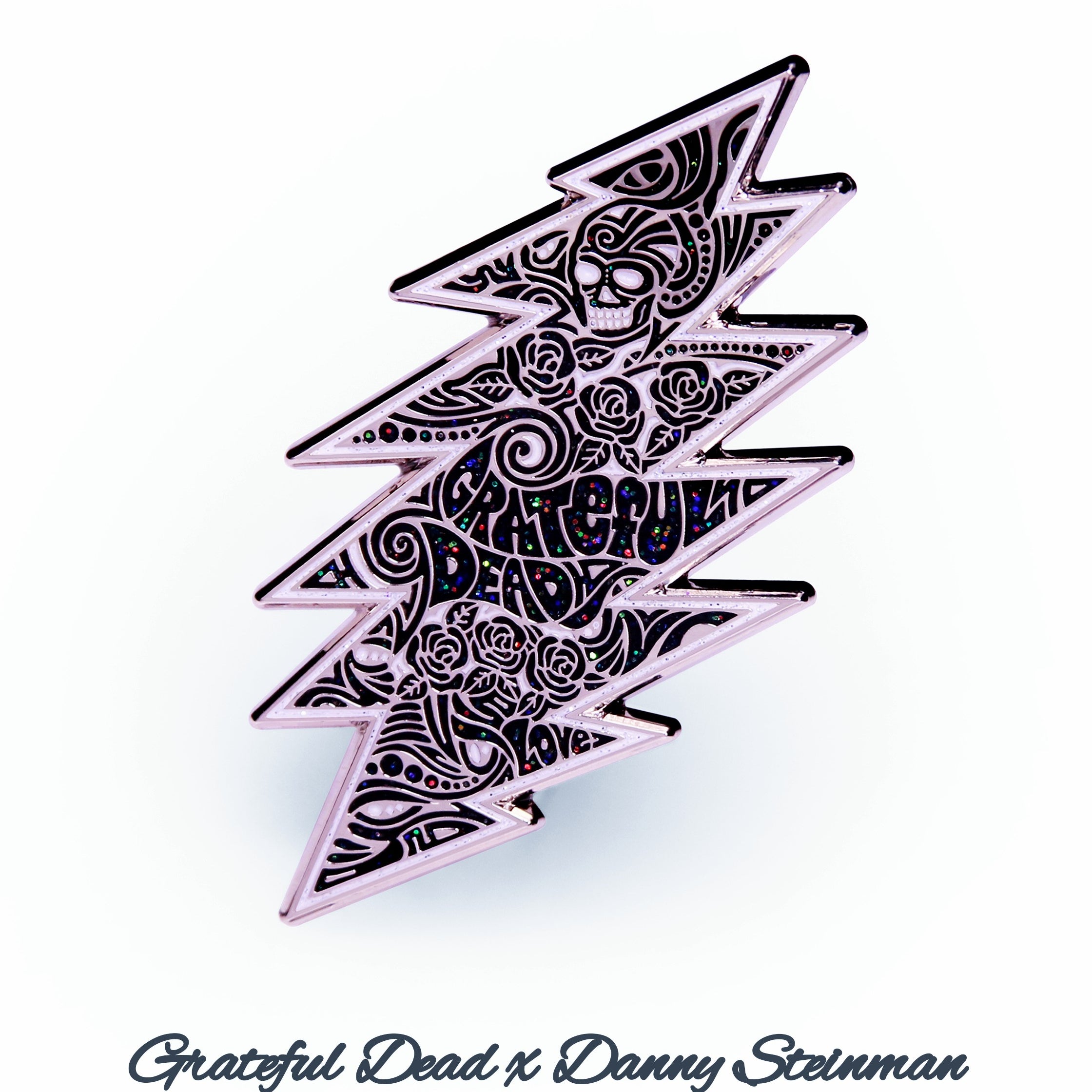 Danny Steinman "Grateful Dead 13-Point Bolt Enamel Pin" Silver Deep Space