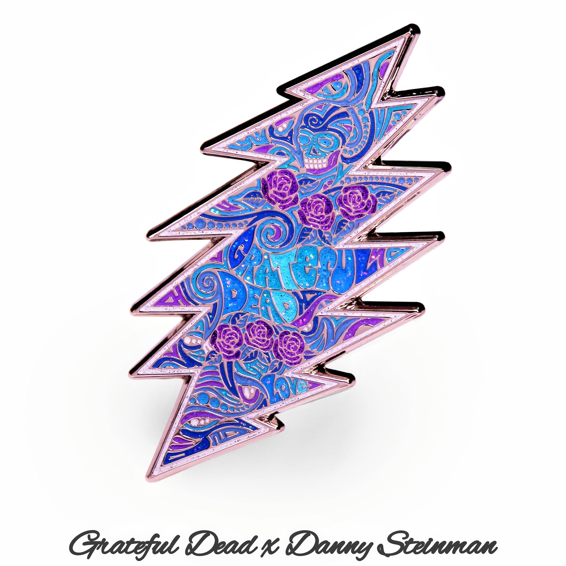 Danny Steinman "Grateful Dead 13-Point Bolt Enamel Pin" Silver Moonlight
