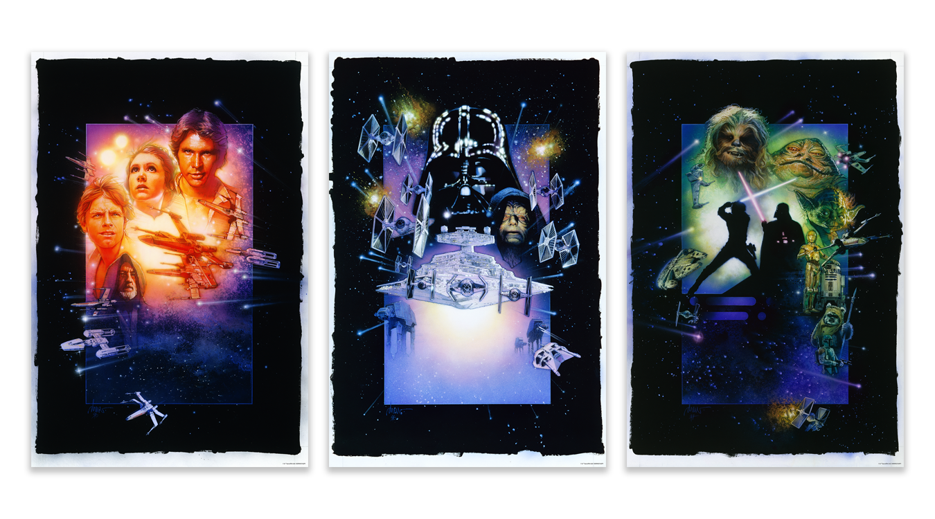 Drew Struzan "Original Star Wars Trilogy" Giclee Brush Stroke - SET