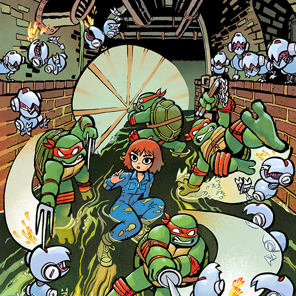 Bryan Lee O'Malley "TMNT #2" Red Mask Edition - 3D Lenticular