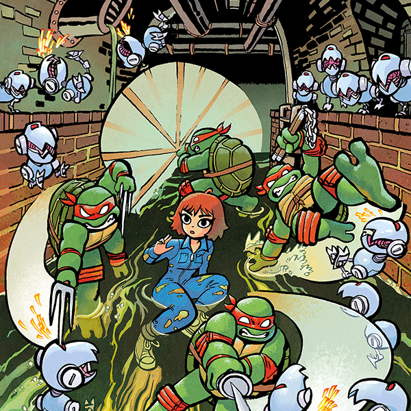 Bryan Lee O'Malley "TMNT #2" Red Mask Virgin Variant - 3D Lenticular
