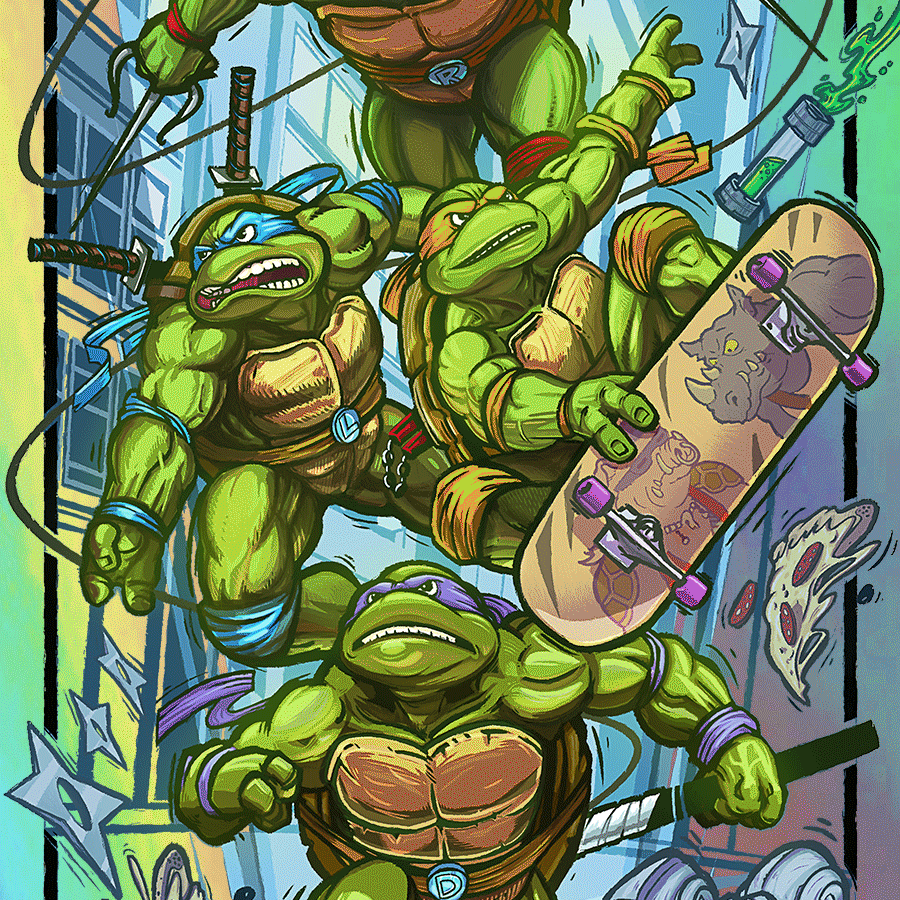 Hernan Carracedo "Cowabunga!" Rainbow Foil Variant