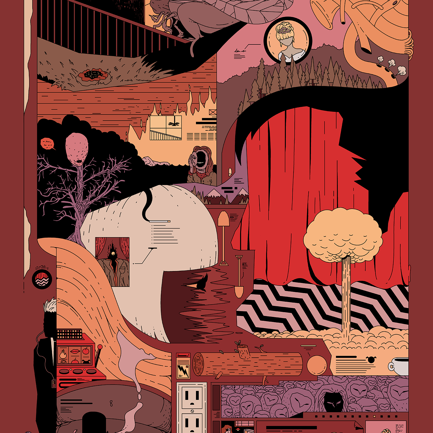 Ori Toor "Twin Peaks" Art Print Variant