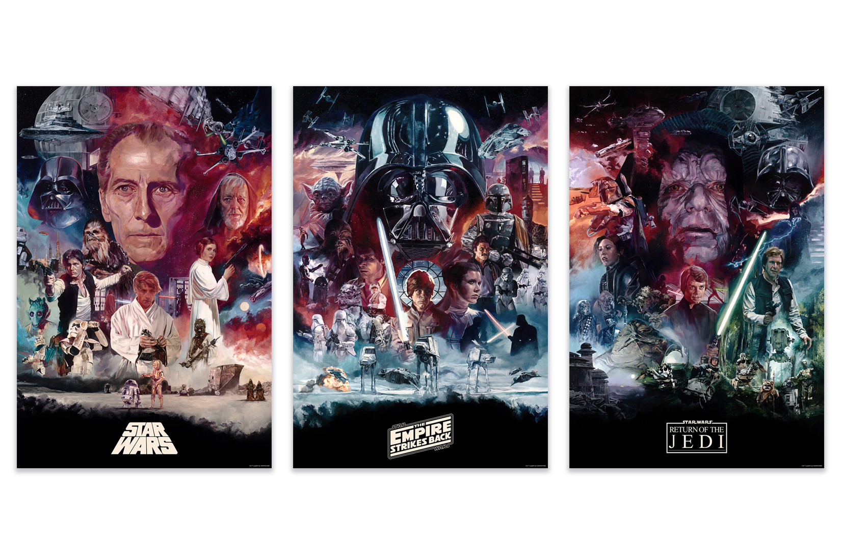 Chris Valentine "Original Star Wars Trilogy" Acrylic Panel Print (SET)
