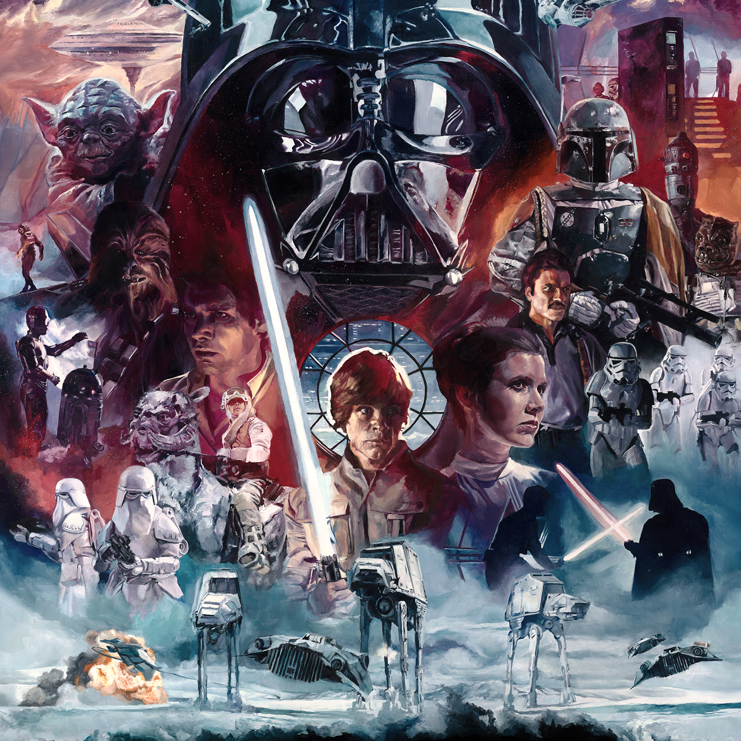 Chris Valentine "Galactic Adversaries (Empire Strikes Back)" Acrylic Panel Print