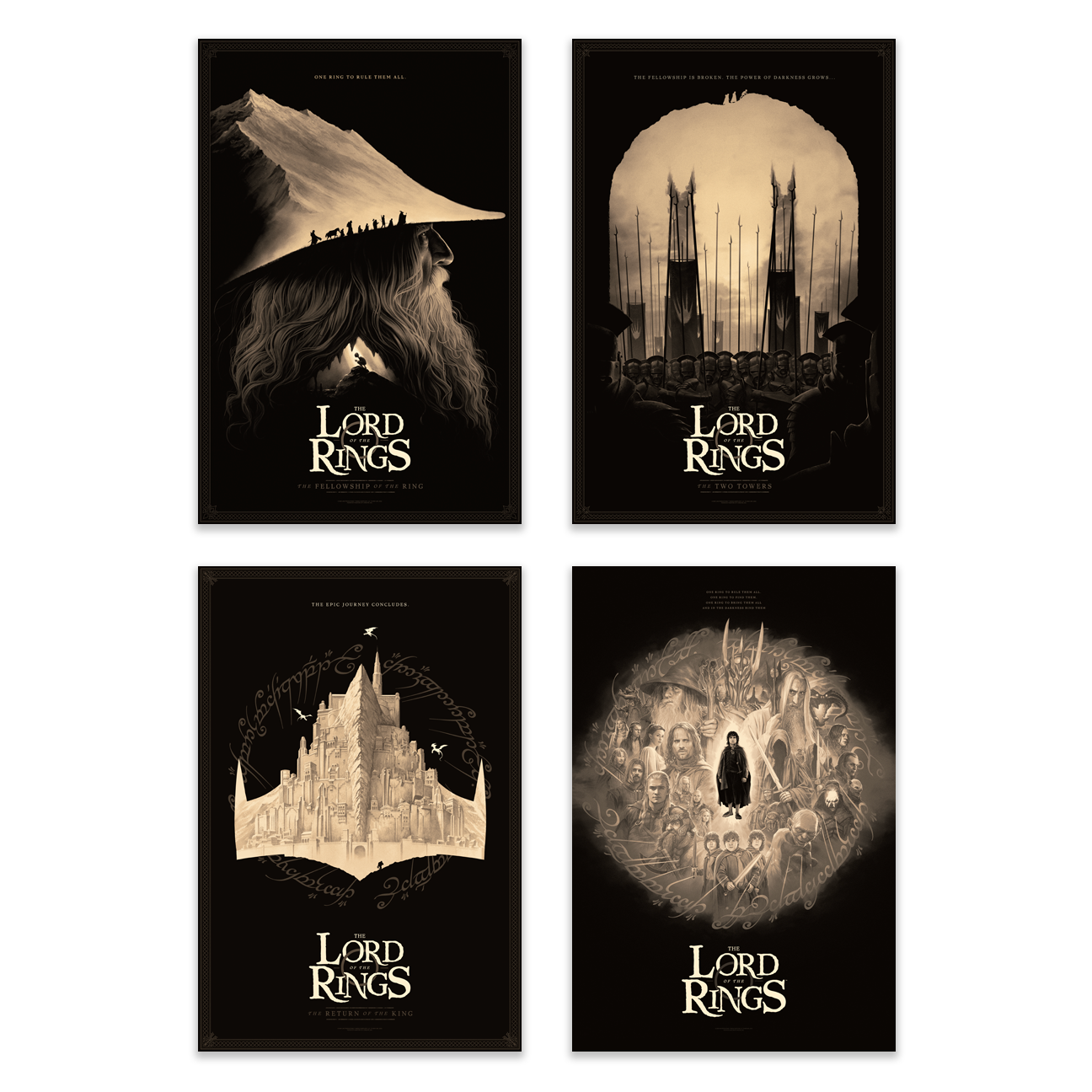 Phantom City Creative "The Lord of the Rings" Acrylic Panel Print - Variant SET