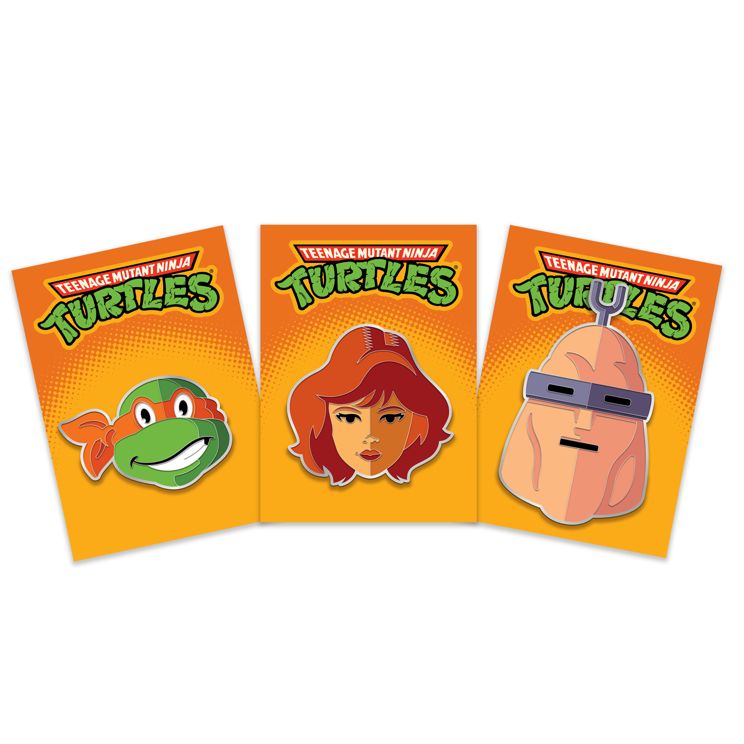 Tom Whalen "TMNT: Mikey, April & Krang" Enamel Pin SET
