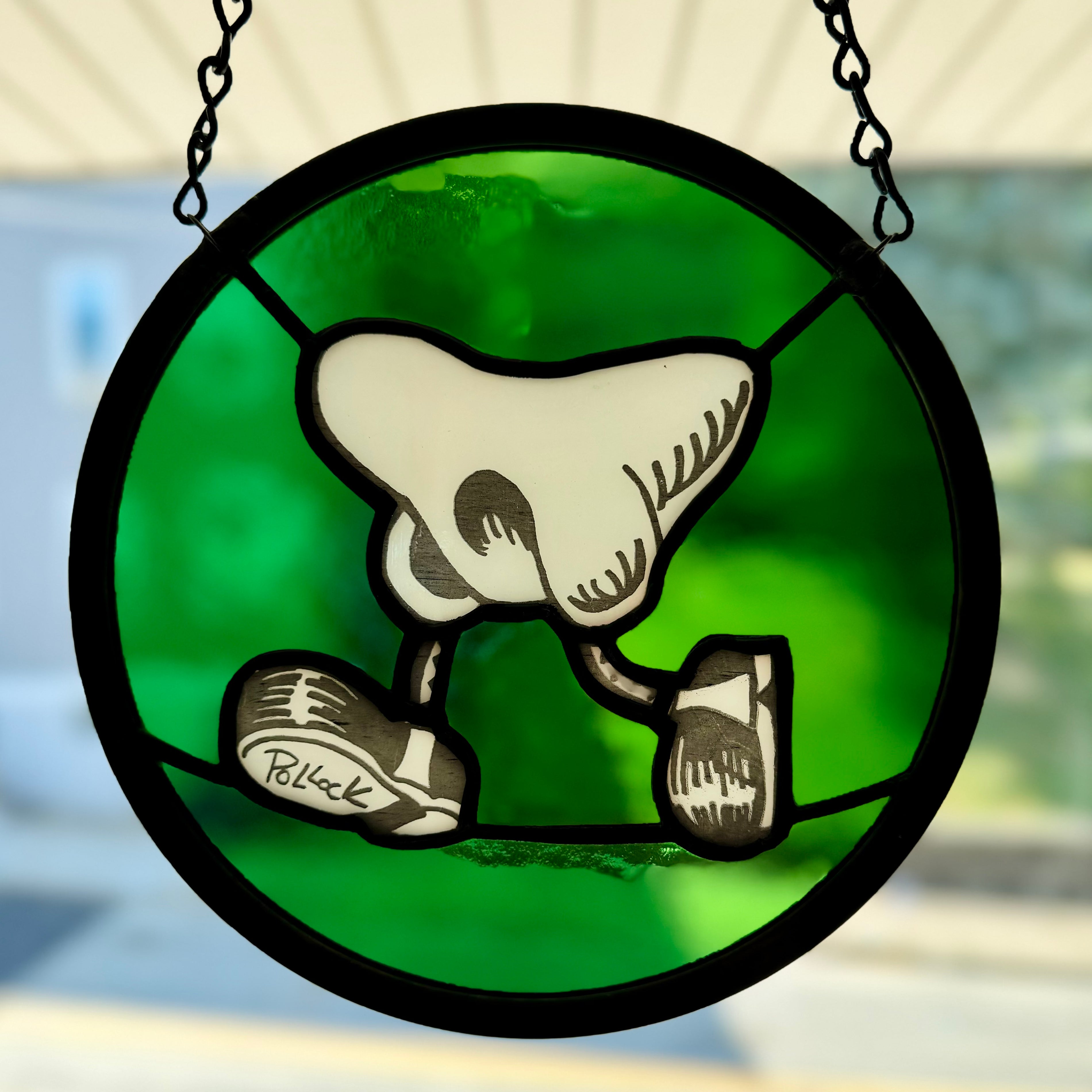 Jim Pollock x Isaac's Glass "Walking Nose" Green Stained Glass Edition