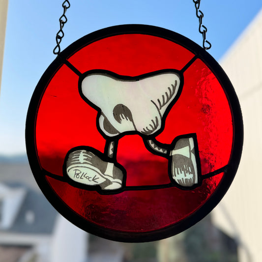 Jim Pollock x Isaac's Glass "Walking Nose" Red Stained Glass Edition