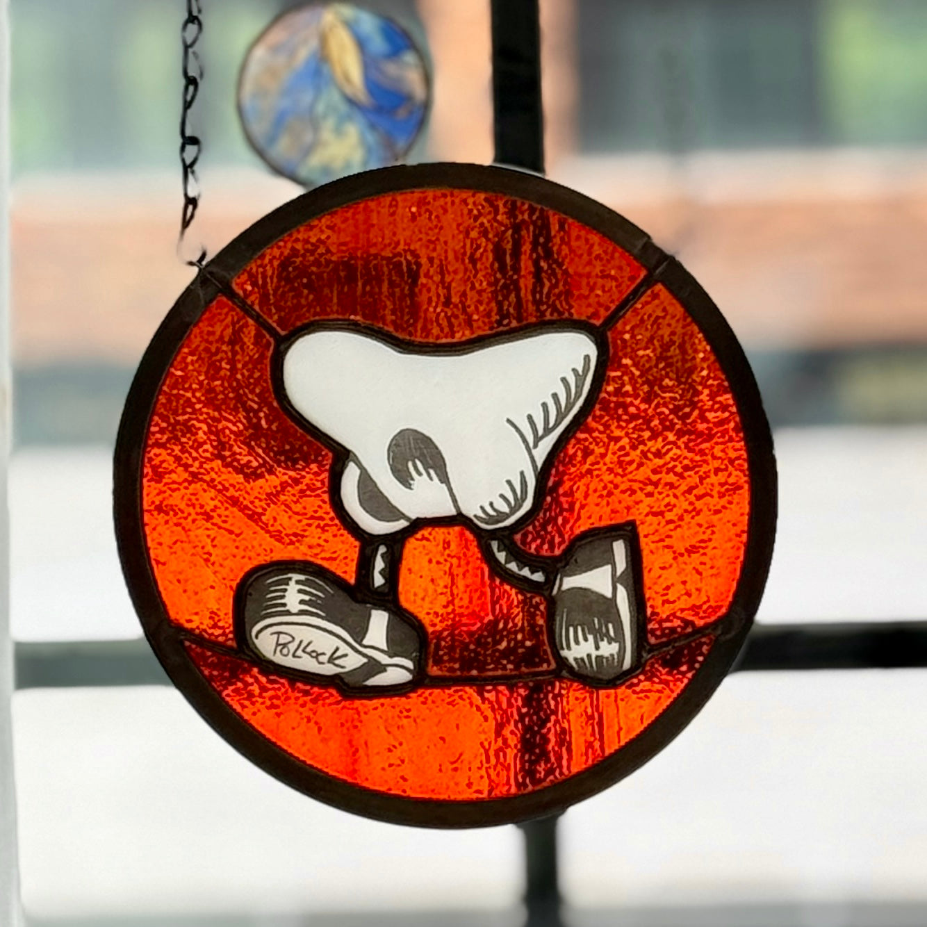 Jim Pollock x Isaac's Glass "Walking Nose" Orange Stained Glass Edition