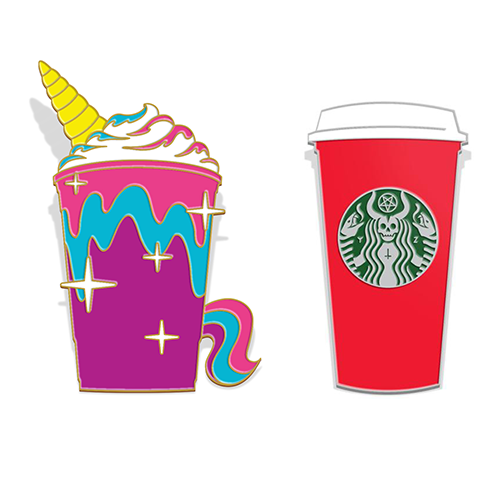 Unicorn & The Red Cup - Enamel Pin (SET)