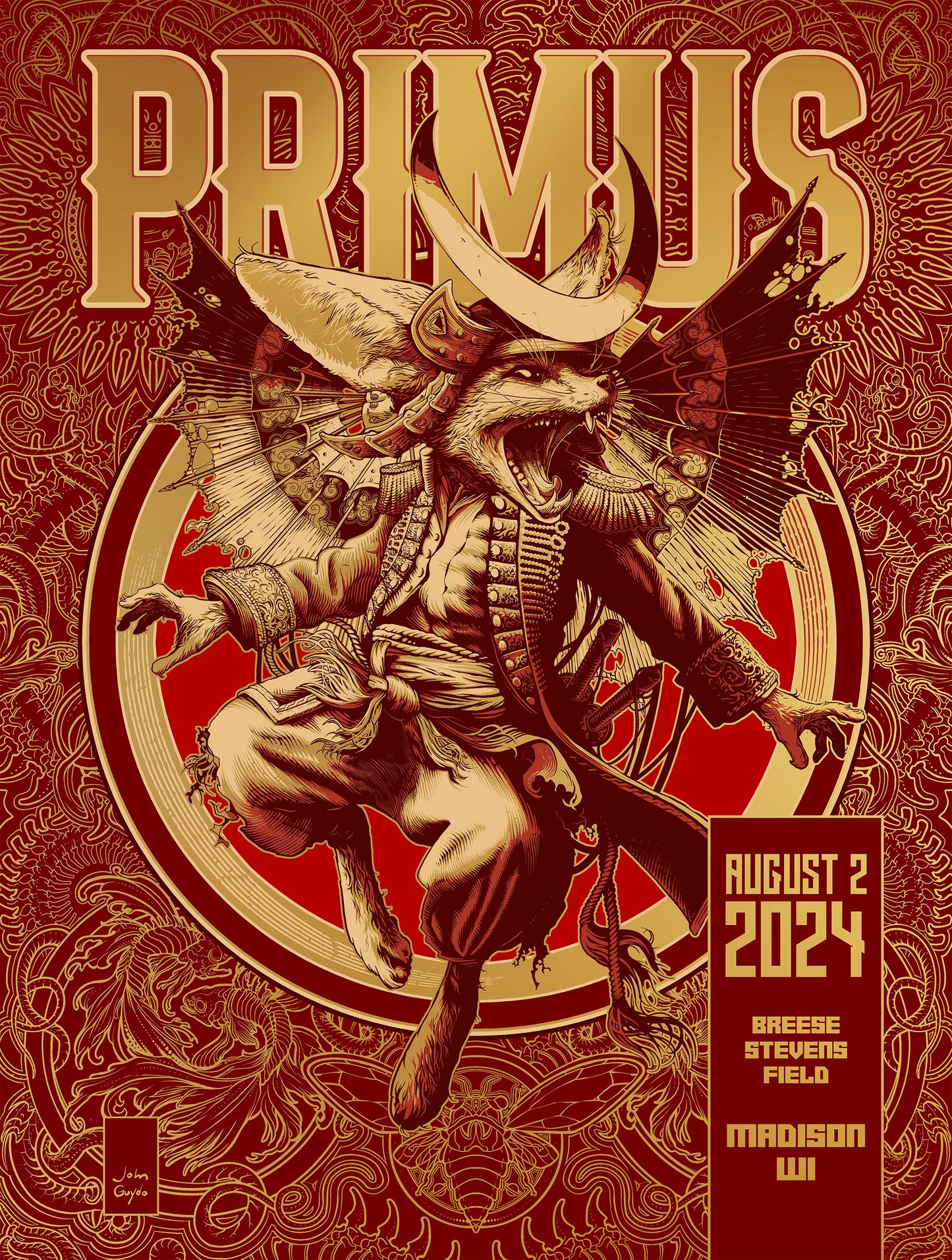 John Guydo "Primus @ Breese Stevens Field" Gold Foil - AP