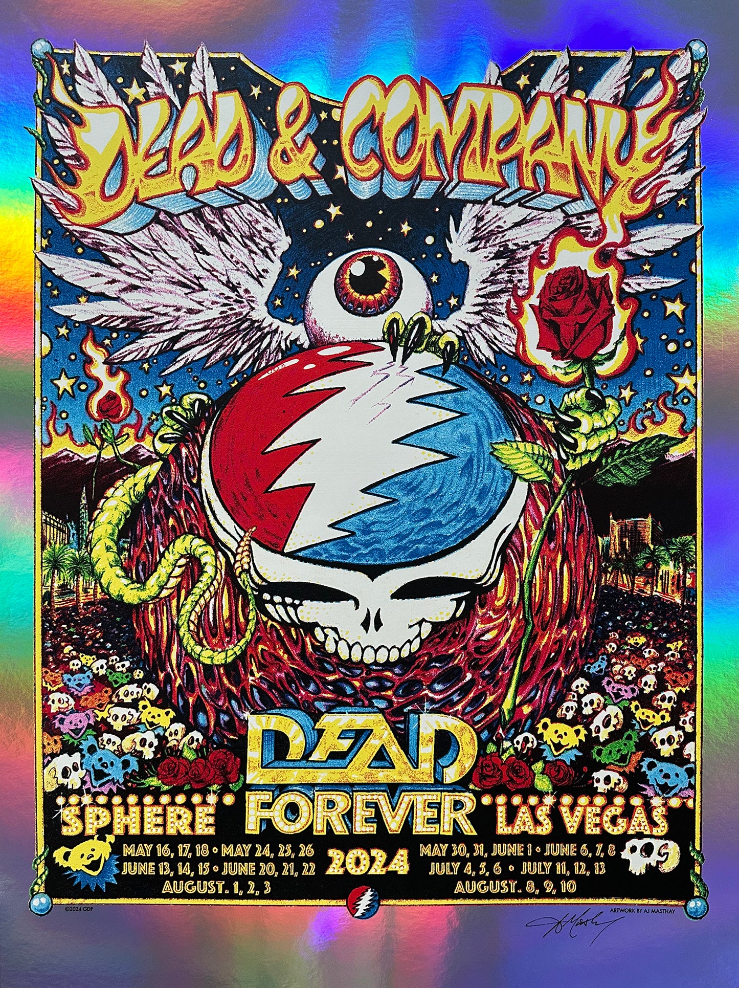 AJ Masthay "Dead & Co - Sphere Residency (ALL Dates)" Rainbow Foil AE