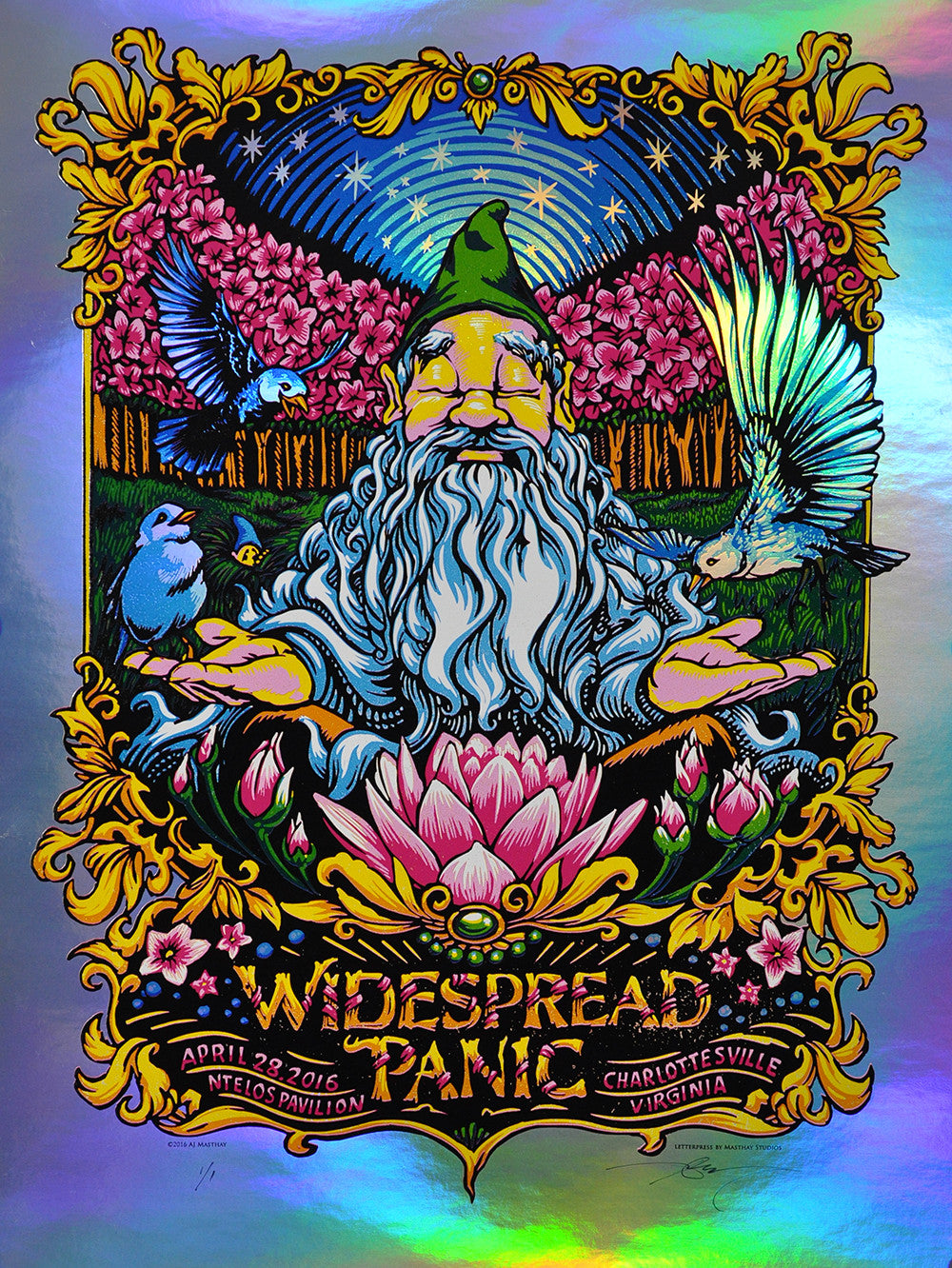 AJ Masthay "Widespread Panic - Charlottesville, VA" Rainbow Foil