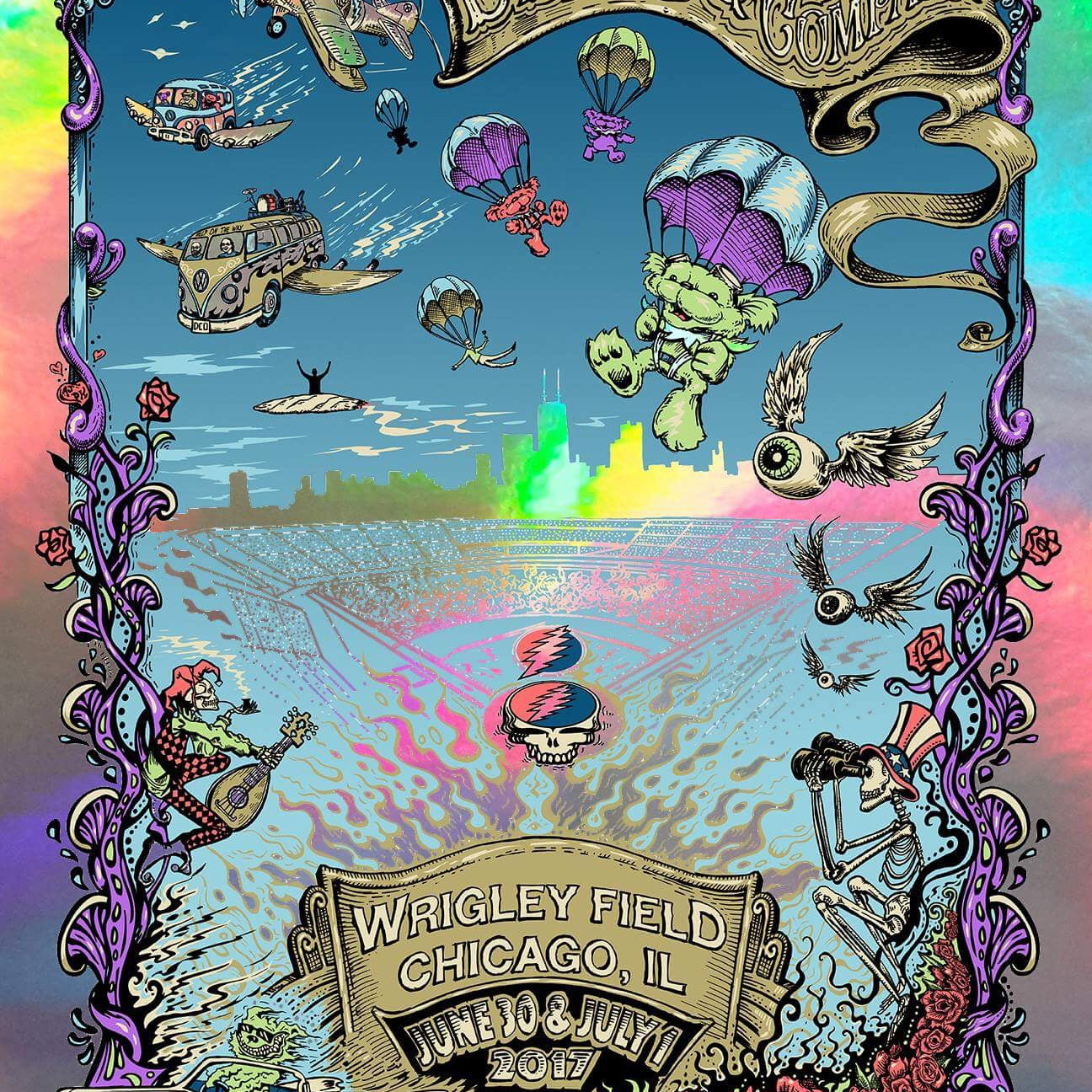 AJ Masthay "Dead & Co. - Wrigley Field" Collaboration Print