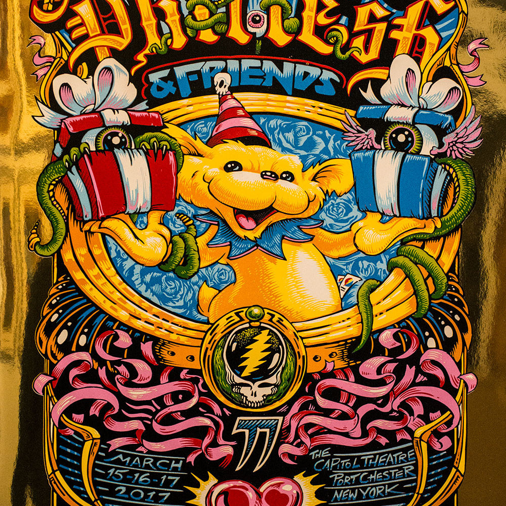 AJ Masthay "Phil Lesh 77th Birthday Run" Gold Mirror Foil
