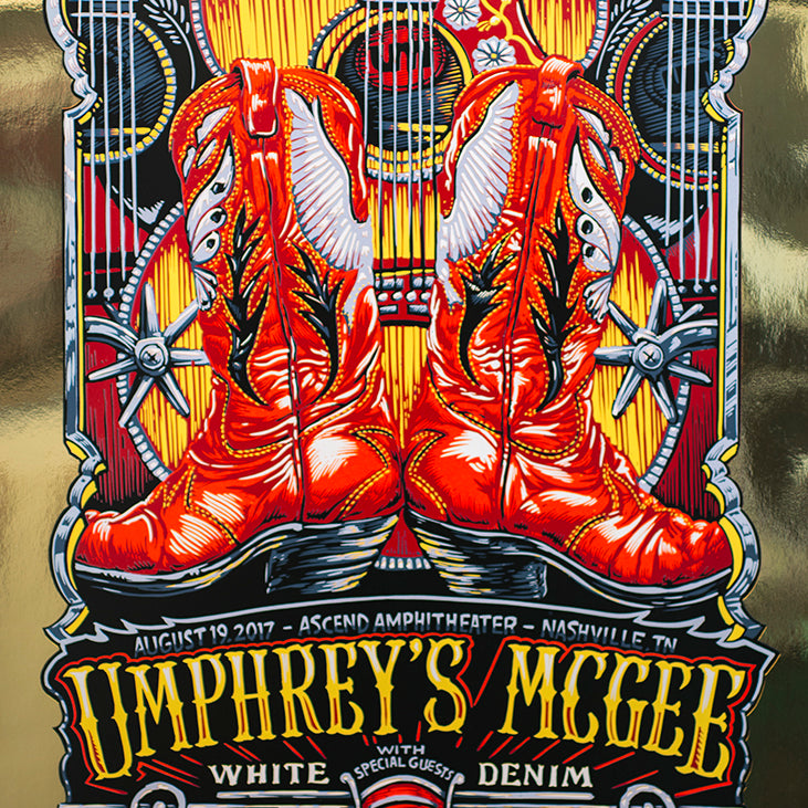 AJ Masthay "Umphrey's McGee - Nashville" Gold Mirror Foil