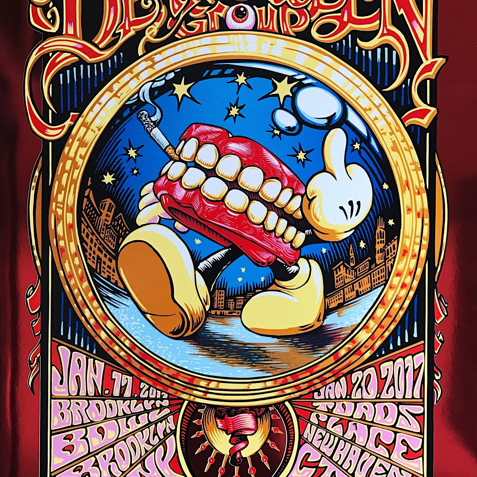 AJ Masthay "Dean Ween Group - Brooklyn Bowl & Toads Place" Red Mirror Foil