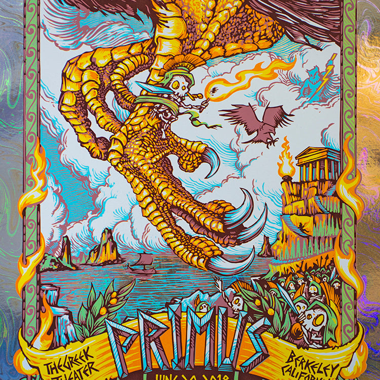 AJ Masthay "Primus - The Greek Theater" Oil Slick Foil